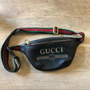 Gucci Small Belt Bag Logo Print Black